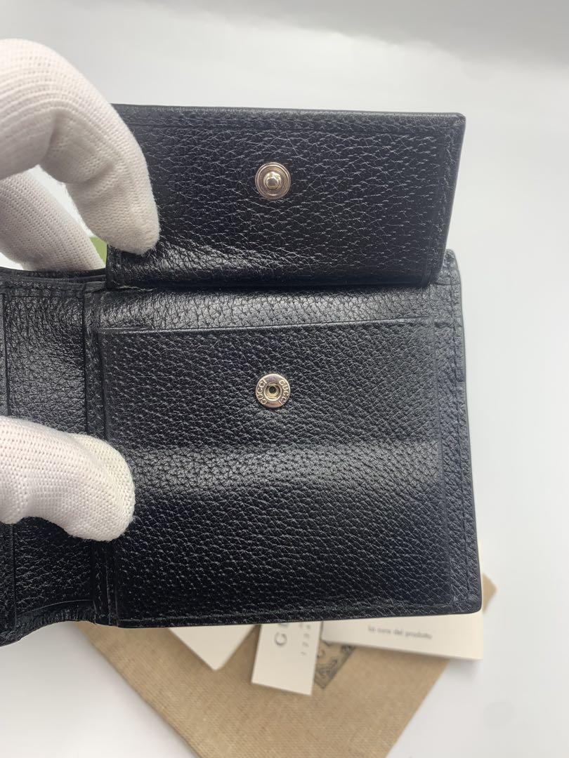 美品 グッチ 財布 シェリーライン グッチシマ レザー ブラック P55