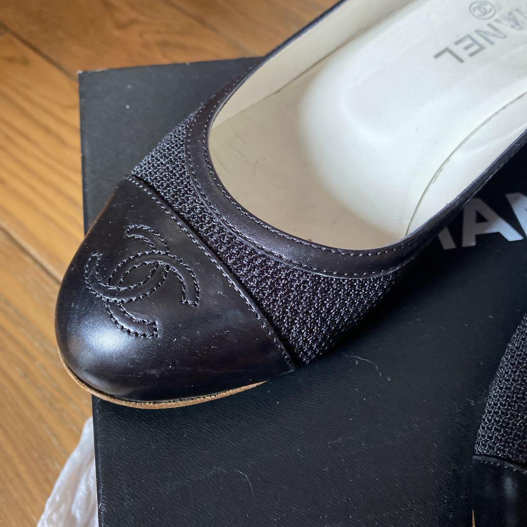 CHANEL シャネル　黒パンプス　37.5