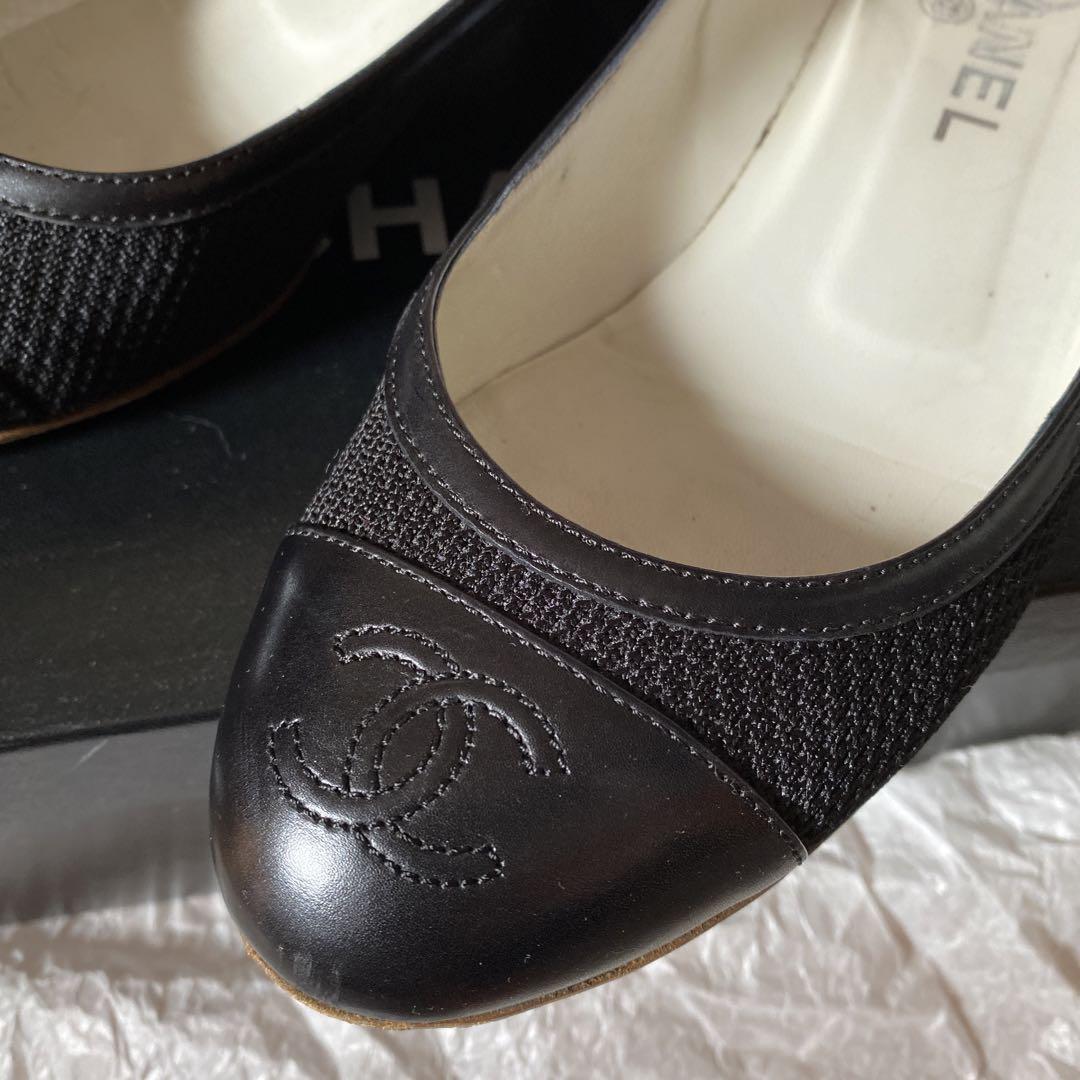 CHANEL シャネル　黒パンプス　37.5