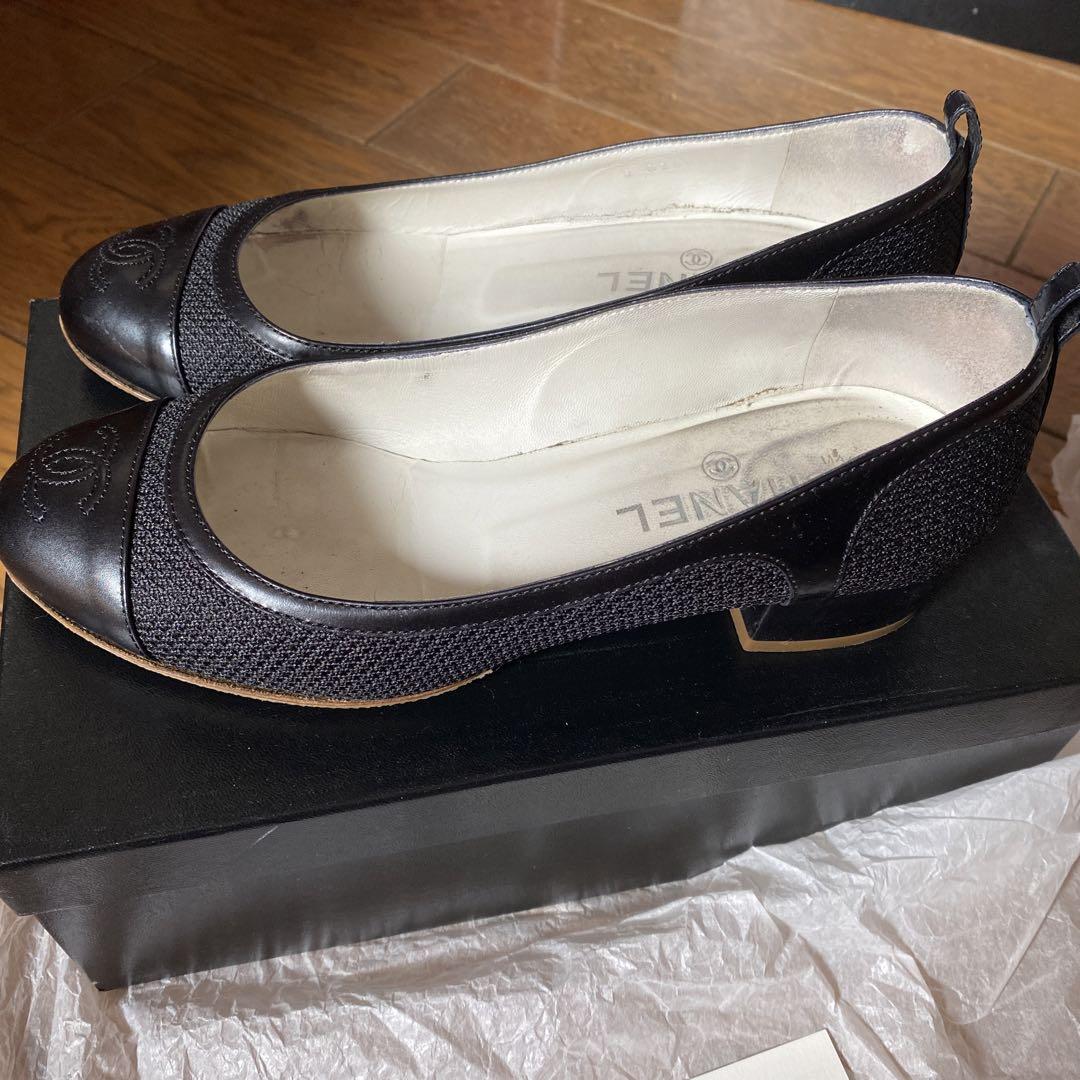 CHANEL シャネル　黒パンプス　37.5