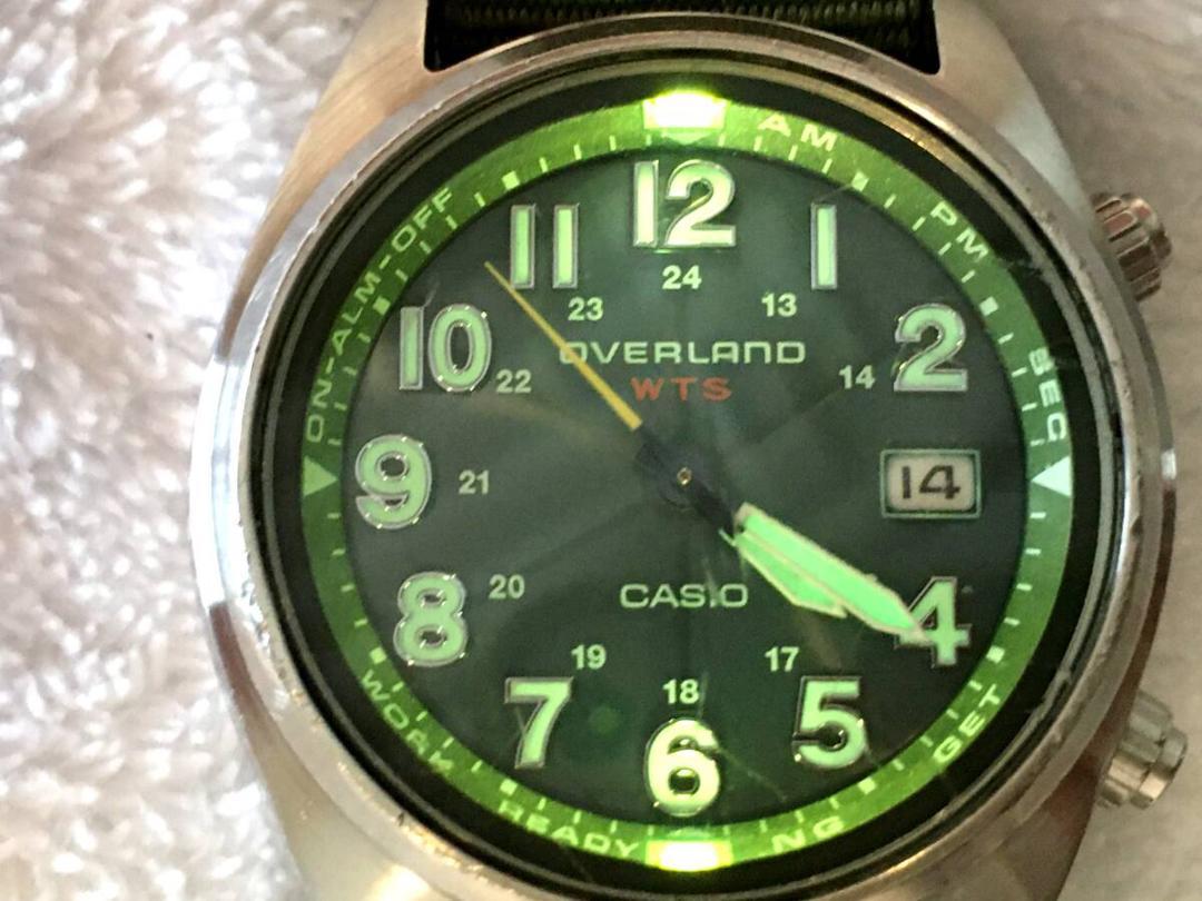 CASIO OVERLAND 電波ソーラー OVW-100BJ カーキ NATO - メルカリ