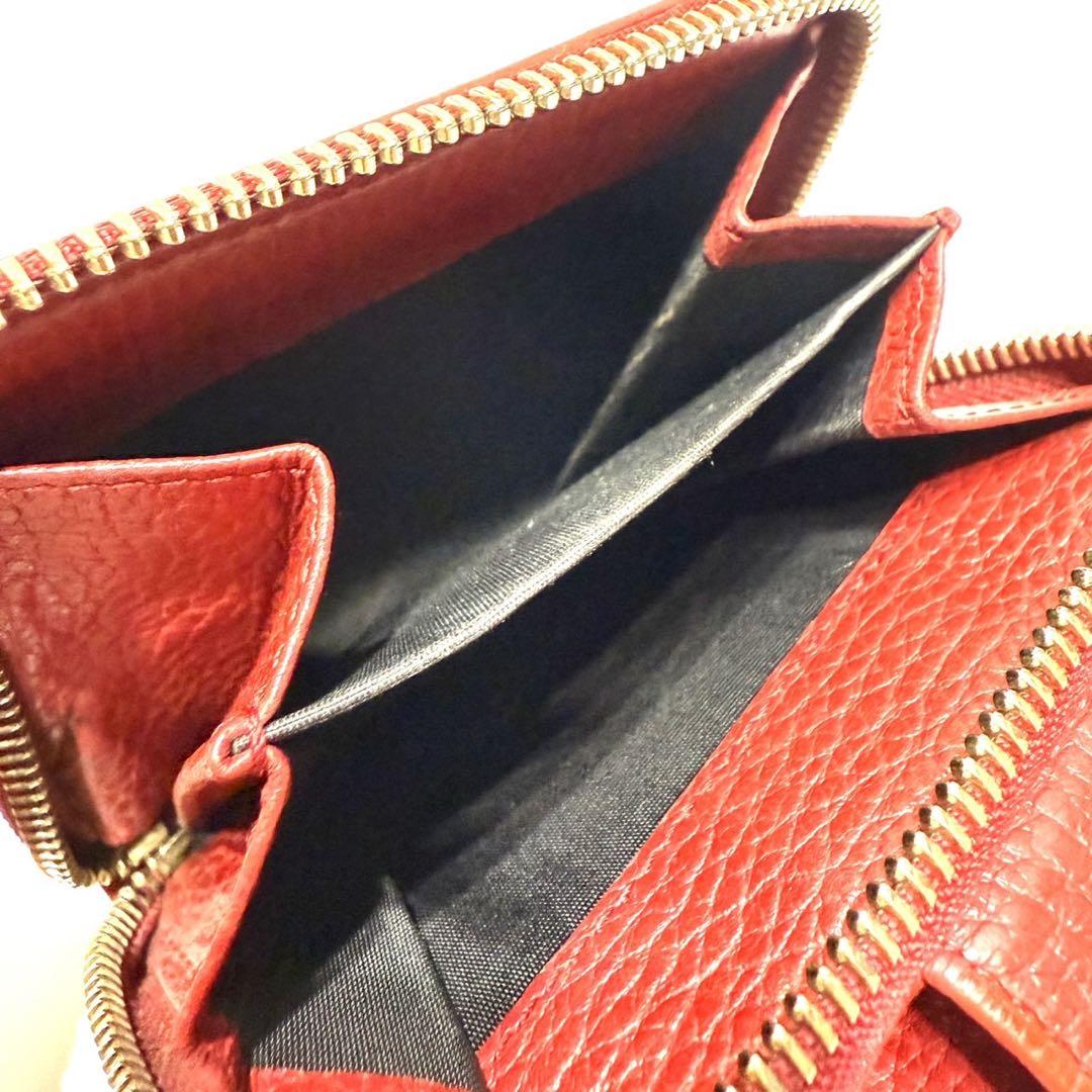 美品 GUCCI グッチ 折り財布 GGキャンバス レザー レッド - メルカリ