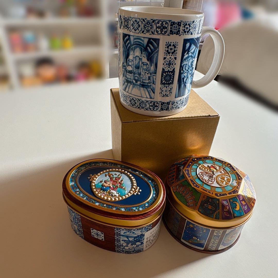 クレヨンしんちゃん トレイン缶 飛行機缶 マグカップ 3点セット 青山デカーポ