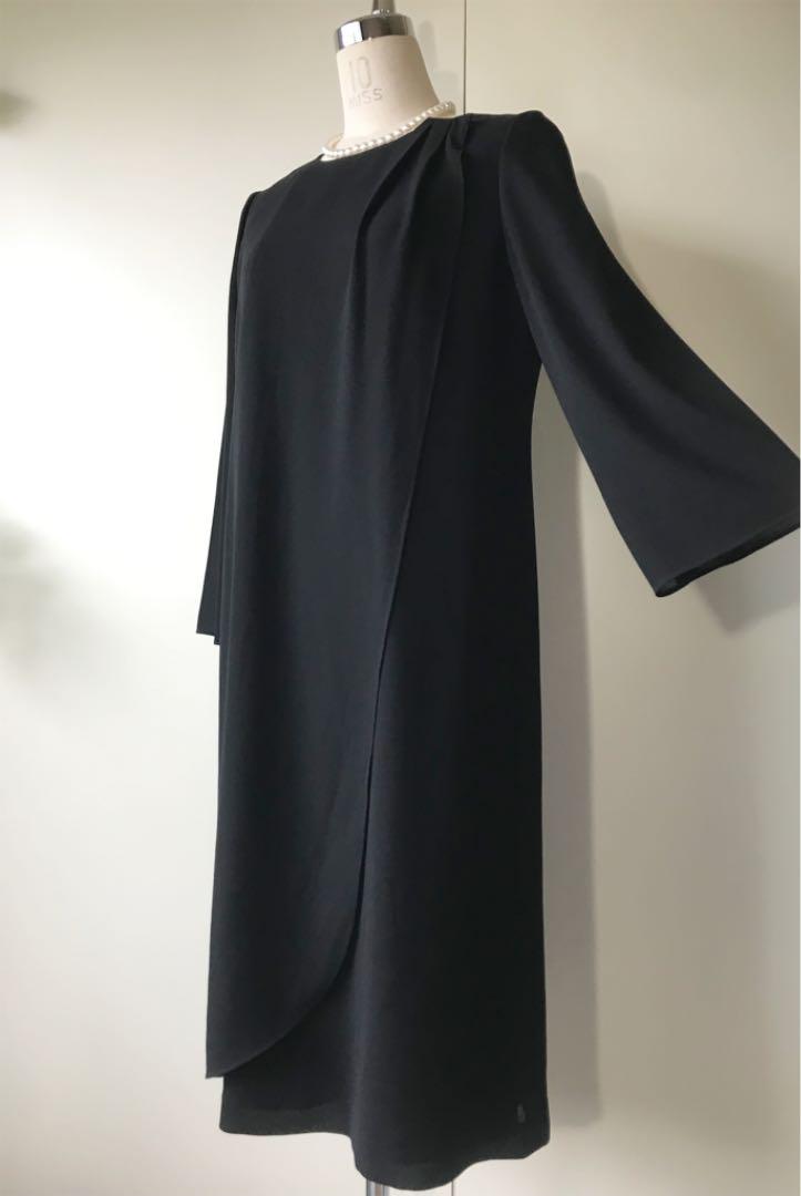 新品ワール ワンピース 喪服 礼服 上品 GXNAV-m64009835285 ペルル 洗える 9号ブラックフォーマル 即納爆買い