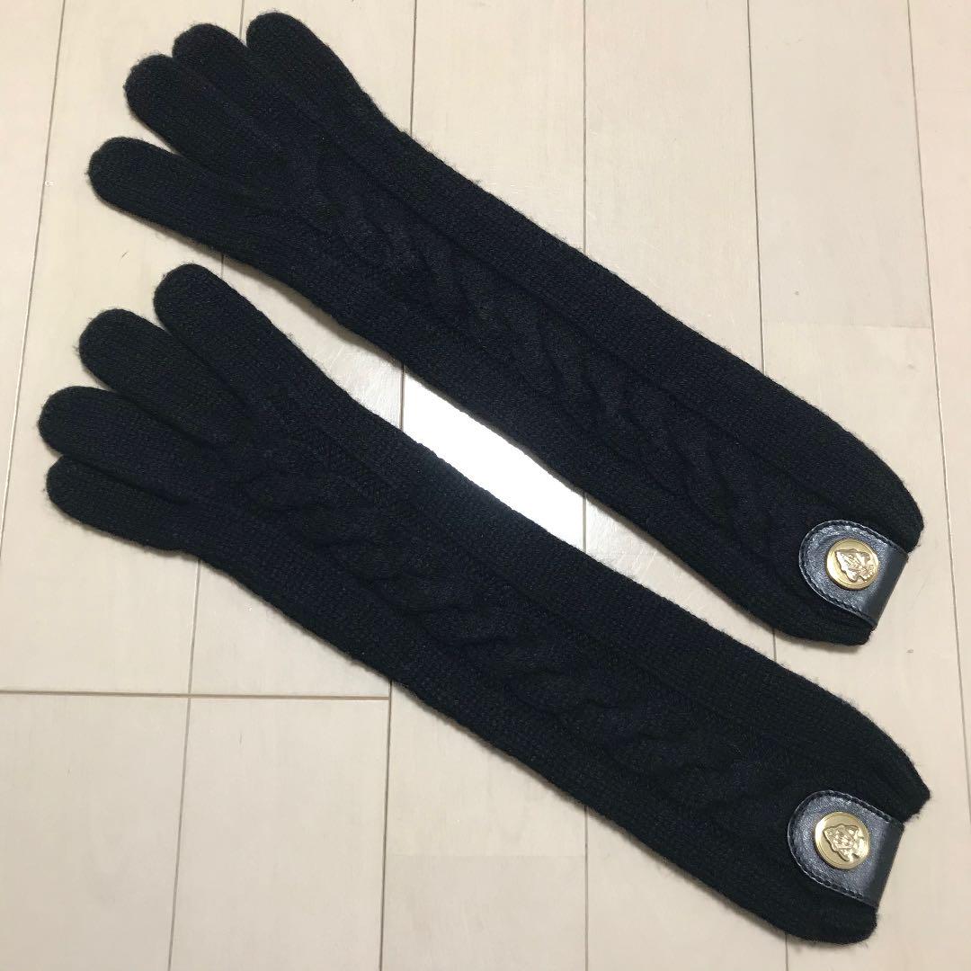 かえるちゃん様専用 本物 グッチ レザー切替×カシミヤ100% グローブ 手袋