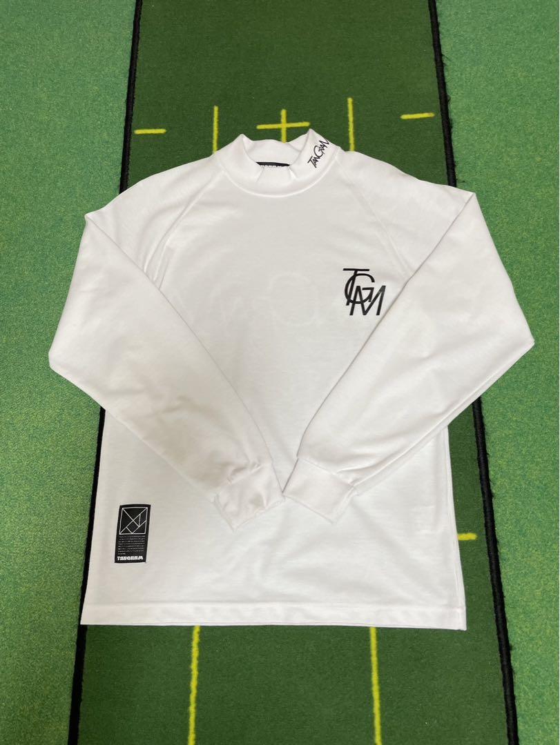 定番の中古商品 TANGRAM タングラム 長袖 モックネック Tシャツ 白 XSサイズ メンズウェア