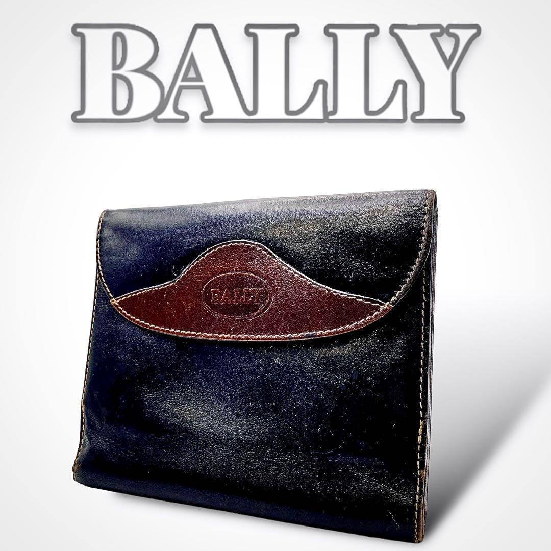 BALLY ブラック レザー メンズ 折り財布 5973
