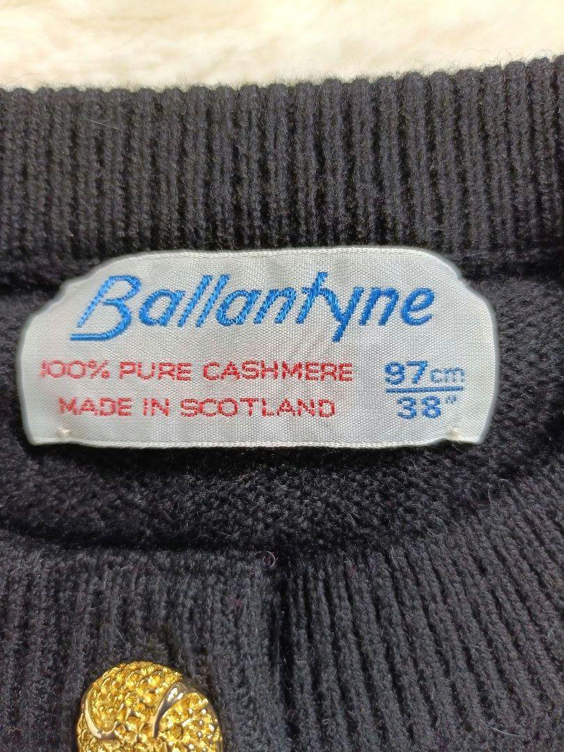 BALLANTYNE カシミヤ100%のニットカーディガン【サイズL相当】【黒】 BALLANTYNE カシミヤ100%のニットカーディガン【サイズL相当