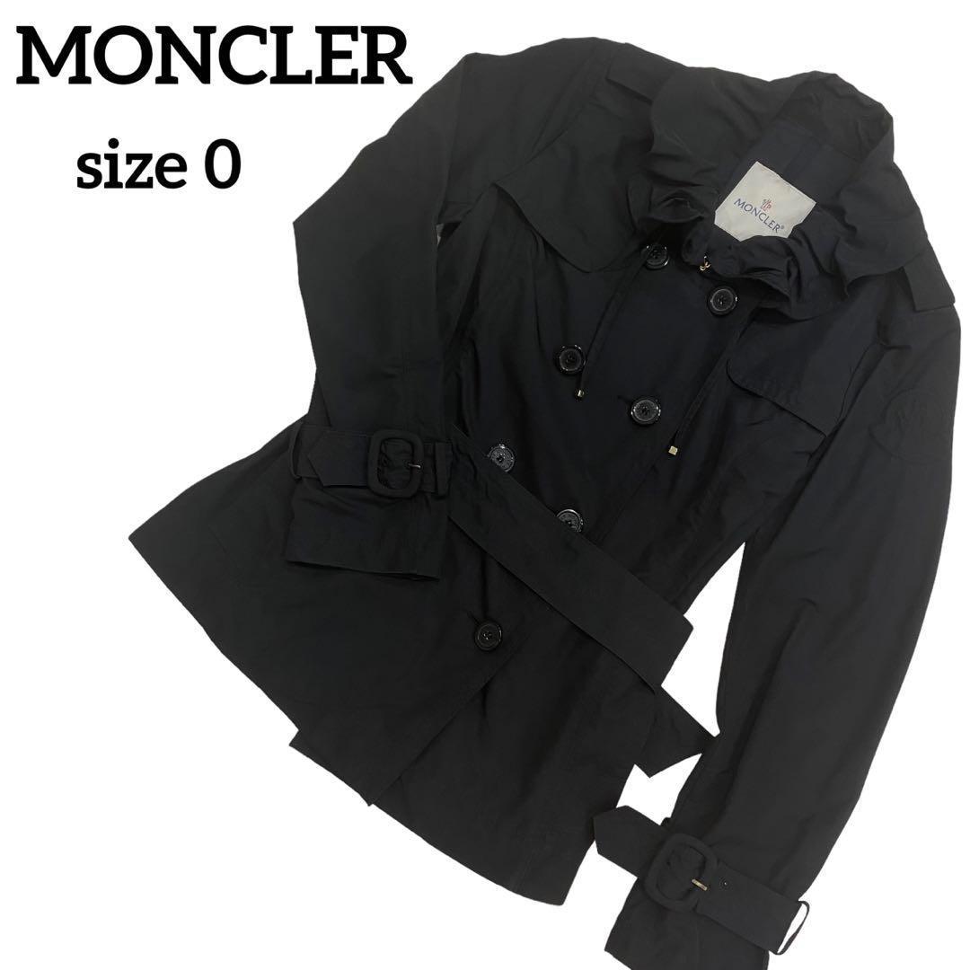 レビューの多い高評価商品特集！ MONCLER ブラック 0 size トレンチコート フリル モンクレール ジャケット・アウター