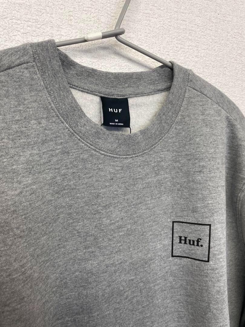 新品⭐️ HUF ハフ 袖プリントトレーナー GY M