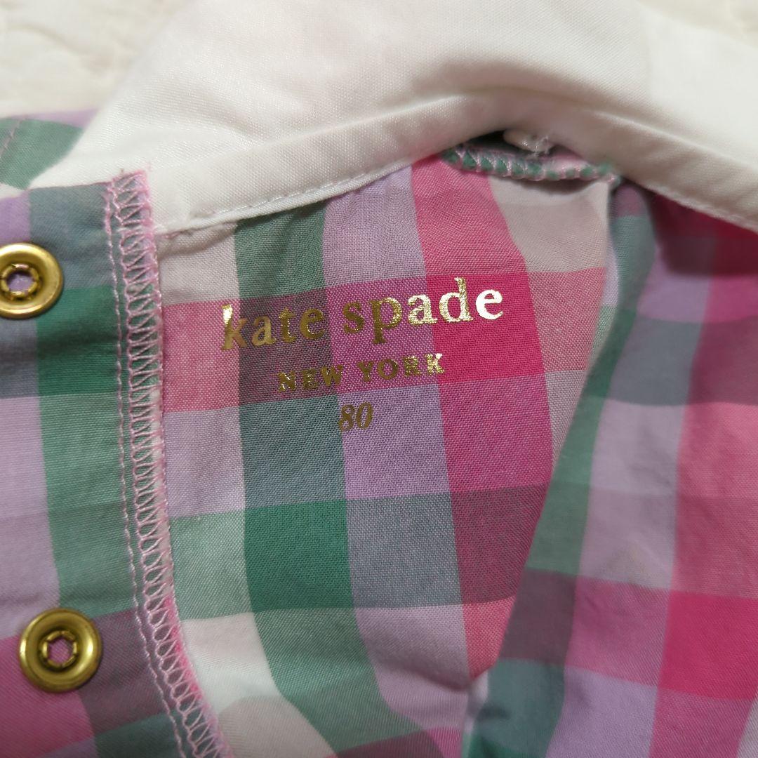 タグ付き新品　kate spade チェック柄ワンピース 80cm ケイトスペード チェック柄襟付きワンピース 80 - メルカリ