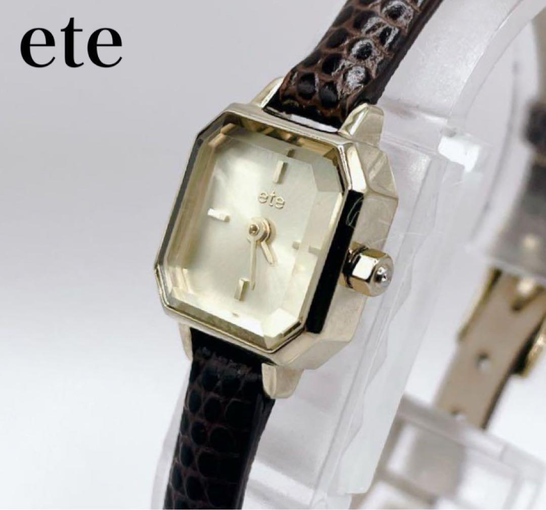 【極美品】ete オクタゴンフェイス レザーベルト ウォッチ エテ 腕時計