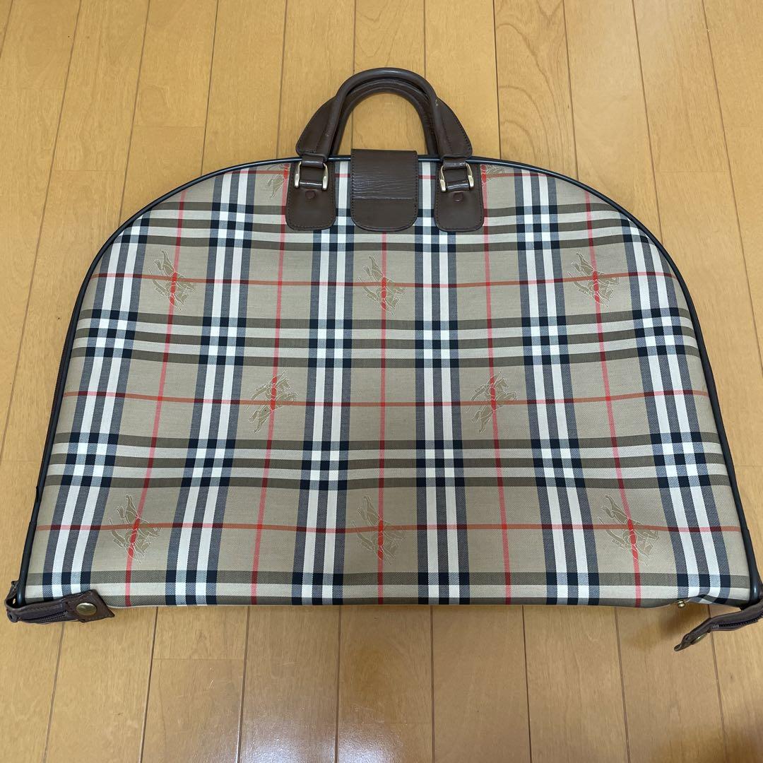 びび Burberrys ガーメントバッグ 鞄 ノバチェック 鍵付き