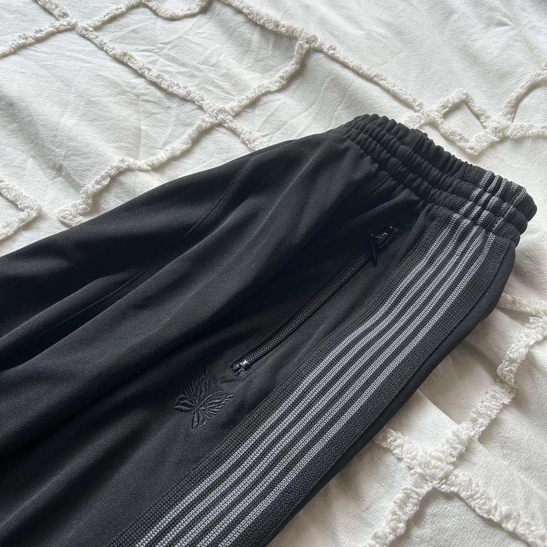 ニードルス　needles トラックパンツ　ヒザデル　黒×灰色