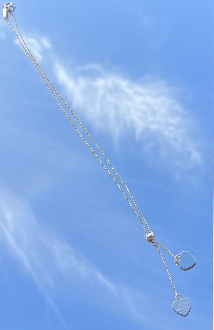 美品 ティファニー ダブル ハート タグ ペンダント アクセサリー