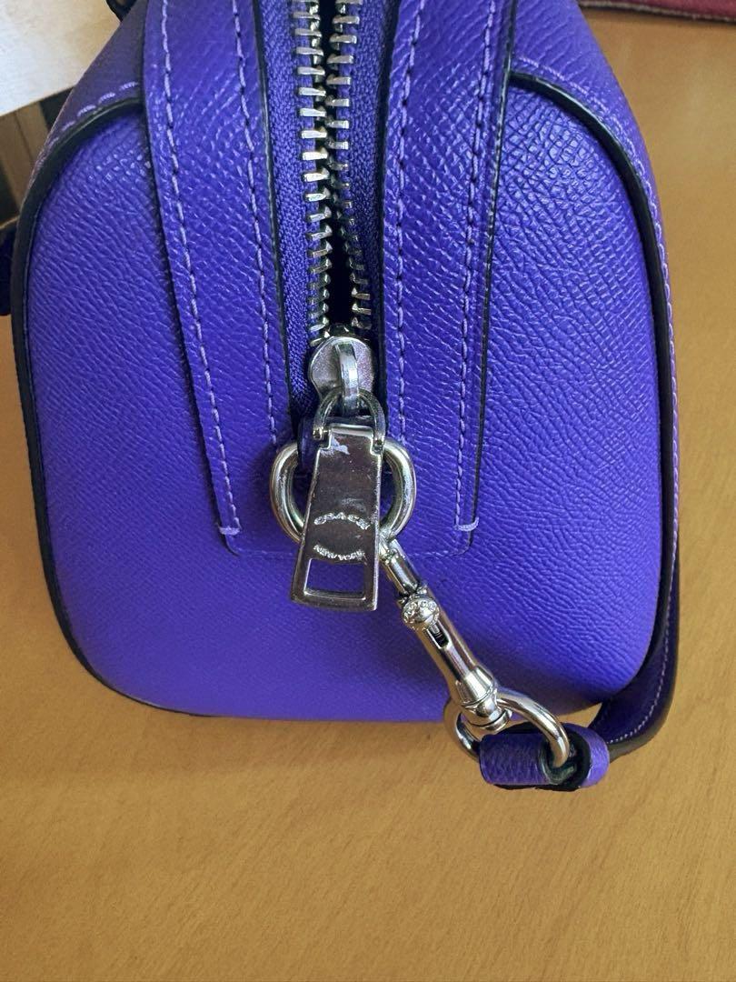 COACH パープル ショルダーレザーバッグ