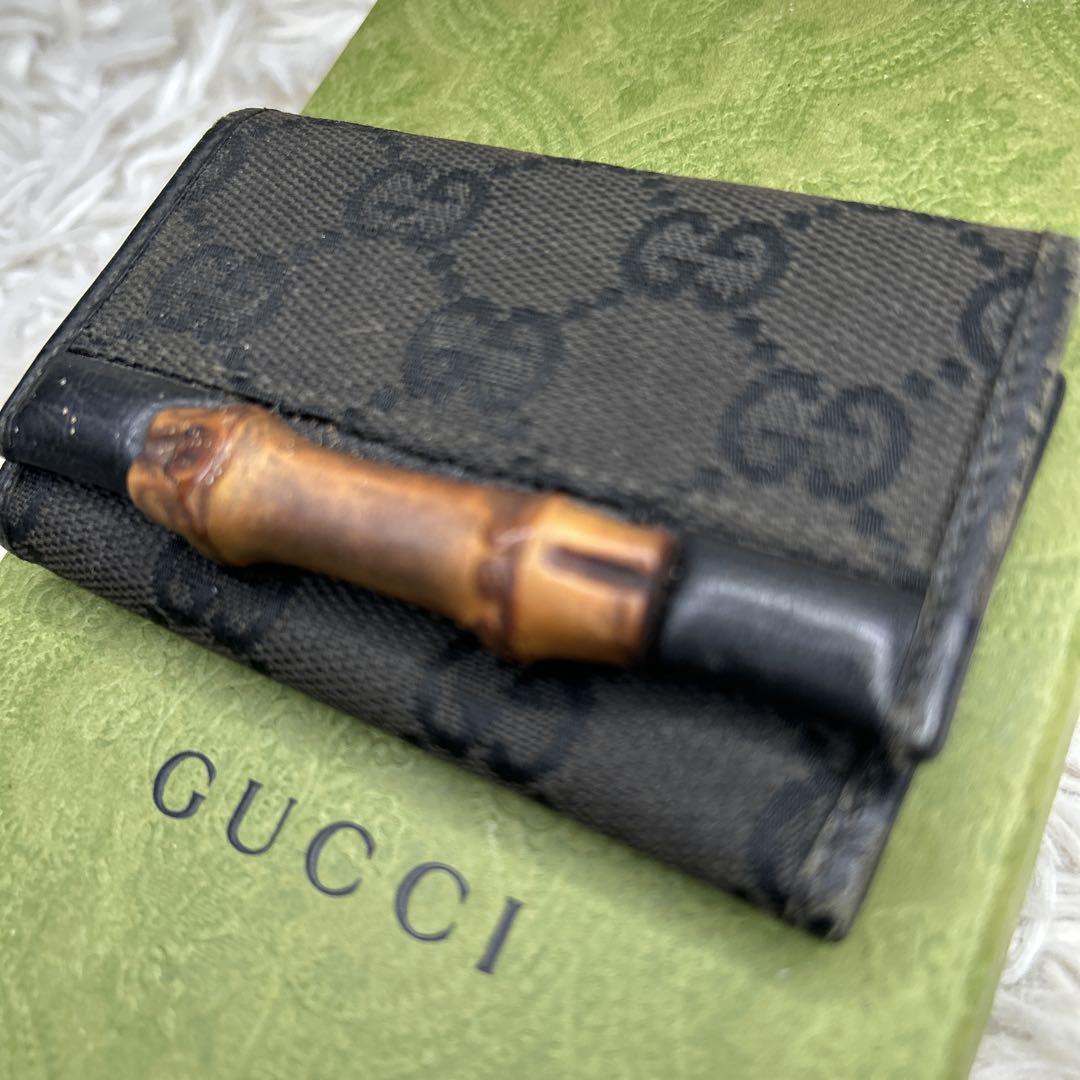 入荷now 安全 GUCCI GGキャンバス バンブー 6連キーケース キーケース 小物