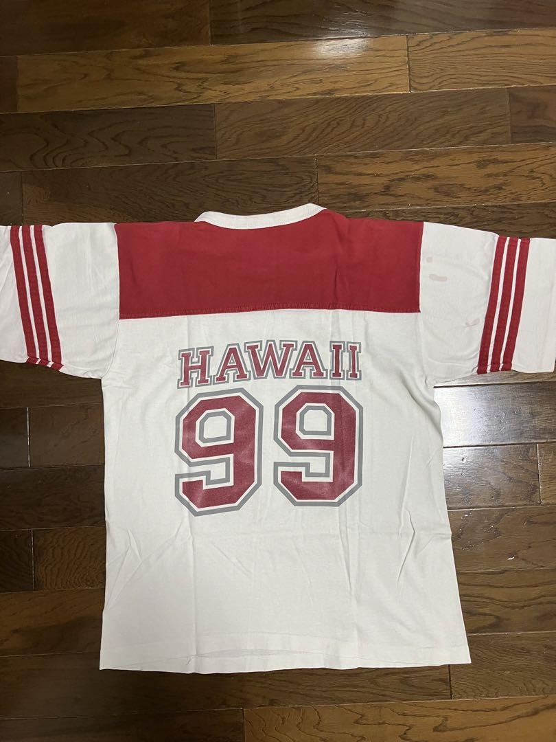 90s Hawaii ハワイ ナンバリング フットボールTシャツ alore