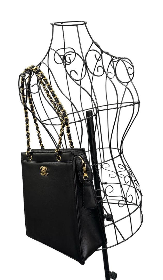 CHANEL　キャビアスキン　トートバッグ　チェーンバッグ　ターンロック　★★