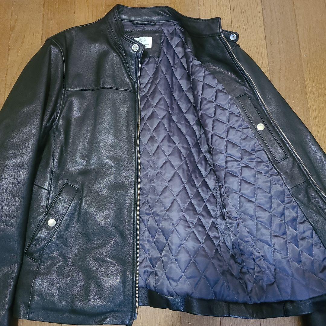 【美品】BEAUTY&YOUTH レザージャケット 黒 シングルライダース c-2408-12251990129_09.jpg
