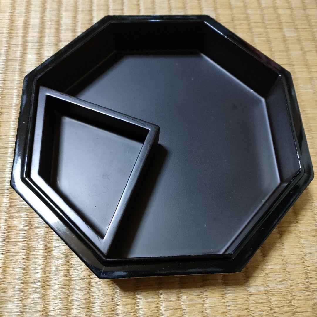 韓国　八角螺鈿四節板　らでん　漆　20cm　貝細工　菓子入れ　小物入れ