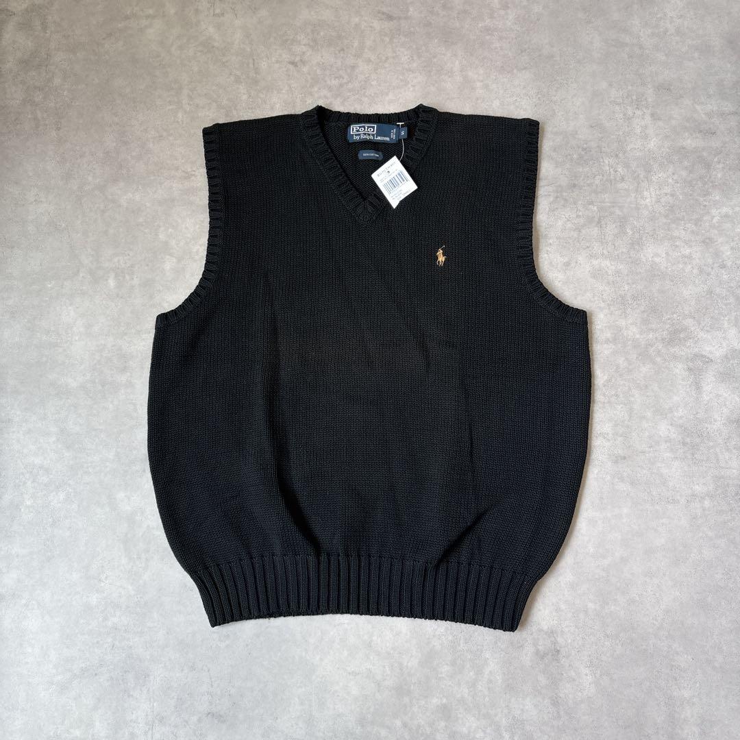 ☆ 90s デッドストック ポロ ラルフローレン 刺繍ロゴ ニット