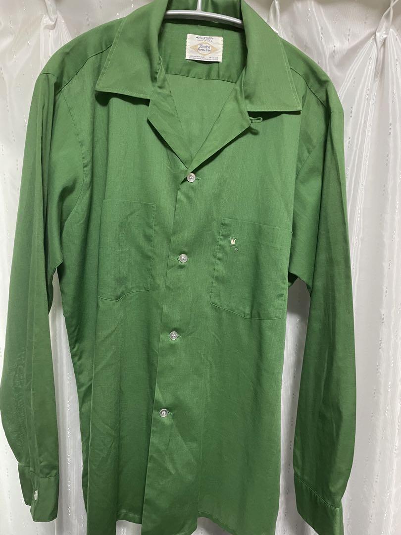 ARROW アロー シャツ ヴィンテージ グリーン 古着 50s 60s