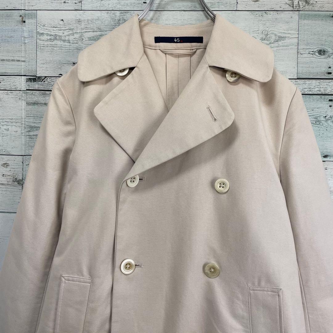 45rpm ダブルブレストレンチコート ライトベージュ 2サイズ ベルト付き 45rpm ダブルブレストレンチコート ライトベージュ 2サイズ ベルト付き