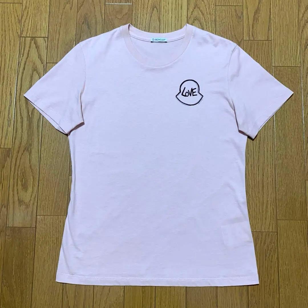 は*様 極美品　モンクレール　LOVE Tシャツ　ピンク　S　国内正規品　3S6