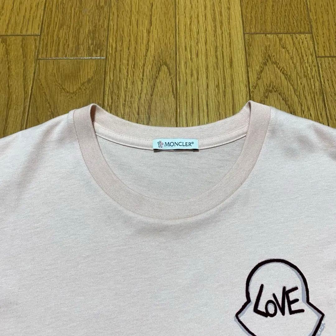 は*様 極美品　モンクレール　LOVE Tシャツ　ピンク　S　国内正規品　3S6