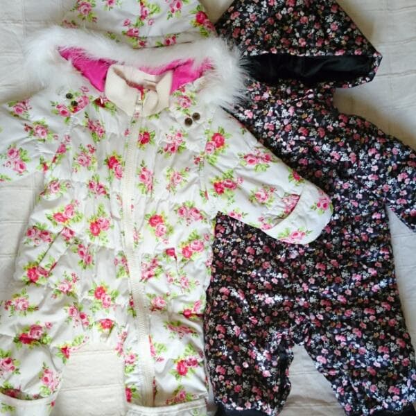 70・80　中綿アウターカバーオール　小花柄２枚セット
