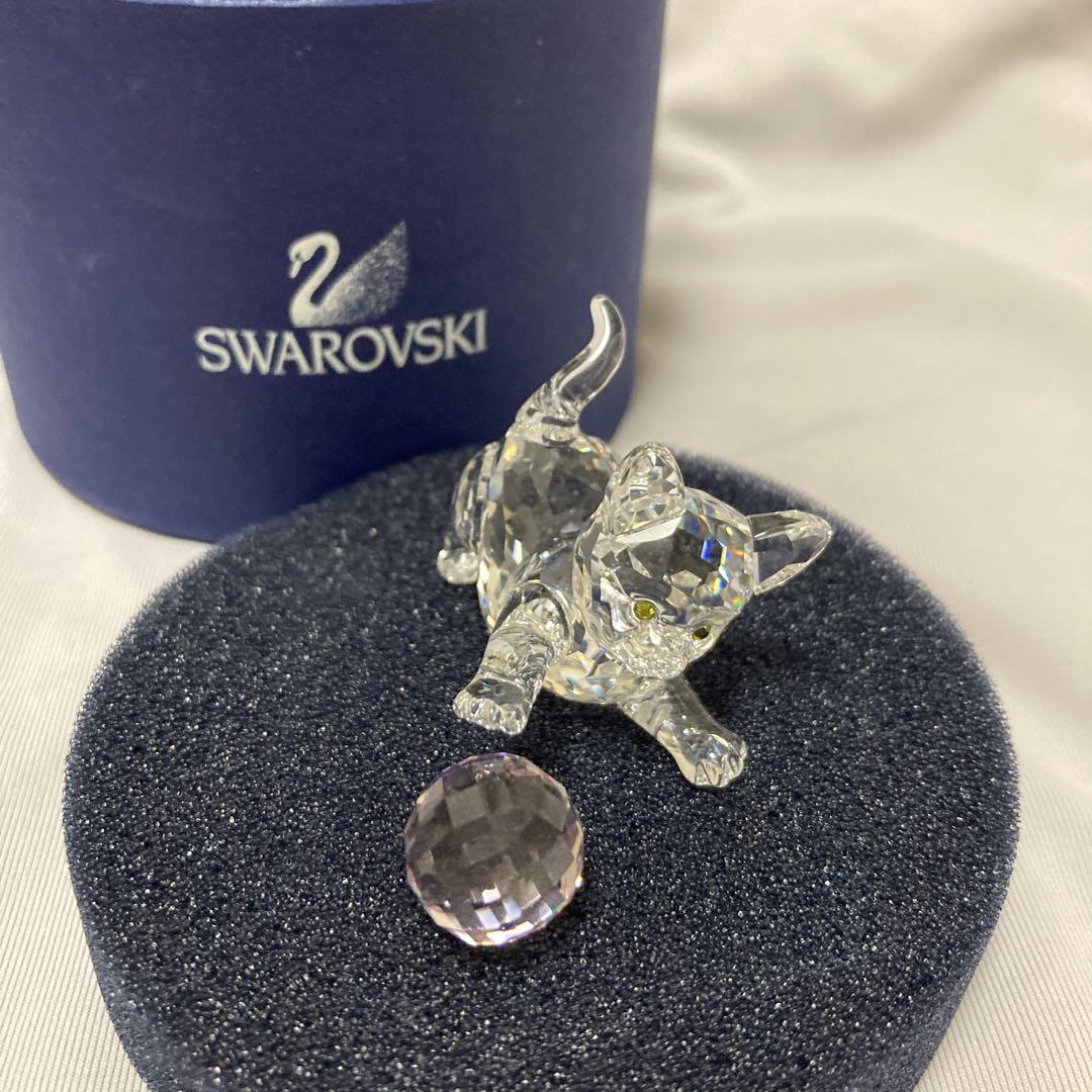 Swarovski スワロフスキー コネコ ピンク ボール 置物 猫