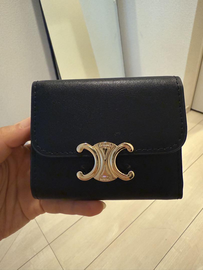 CELINE ブラックレザー 三つ折り財布