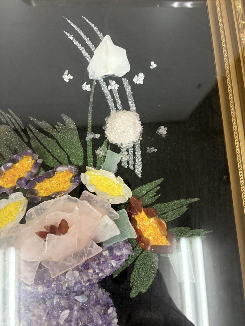 天然石 宝石 花瓶の花 モザイクアート - メルカリ