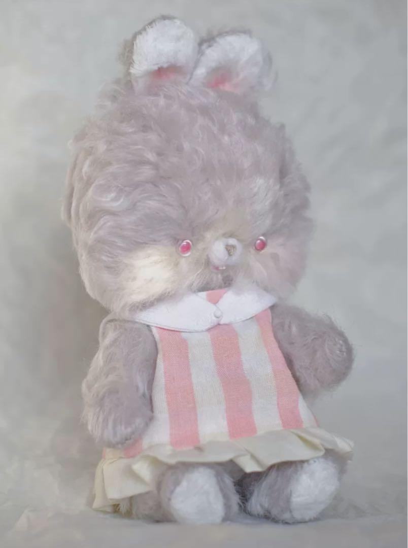 芋色のかわいい兎さん ぬいぐるみ アーティストベア ぬいぐるみ