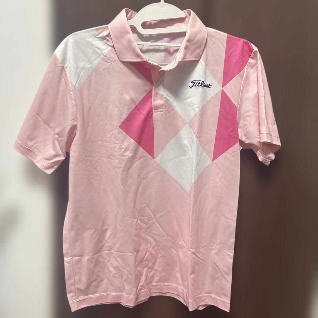 新品　Titleist メンズポロシャツ ピンク　Lサイズ