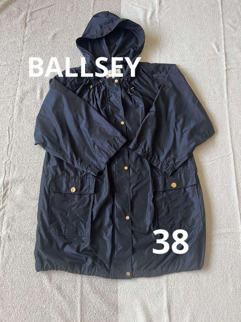 【中古】BALLSEY軽量モッズコートネイビー金ボタン38