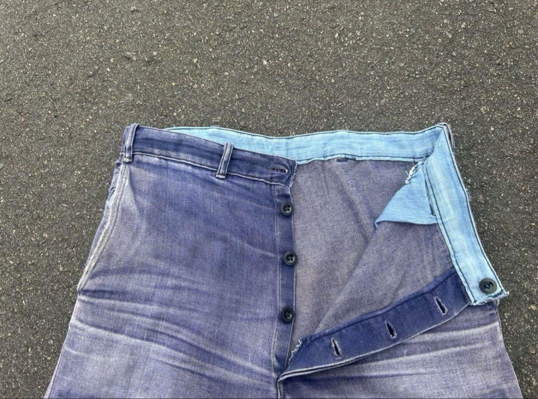 50s ユーロ　ワーク　パンツ　ヴィンテージ　ヒゲ　ハチノス　ナスコン　茄子コン 50s ユーロ ワーク パンツ ヴィンテージ ヒゲ ハチノス 茄子コン