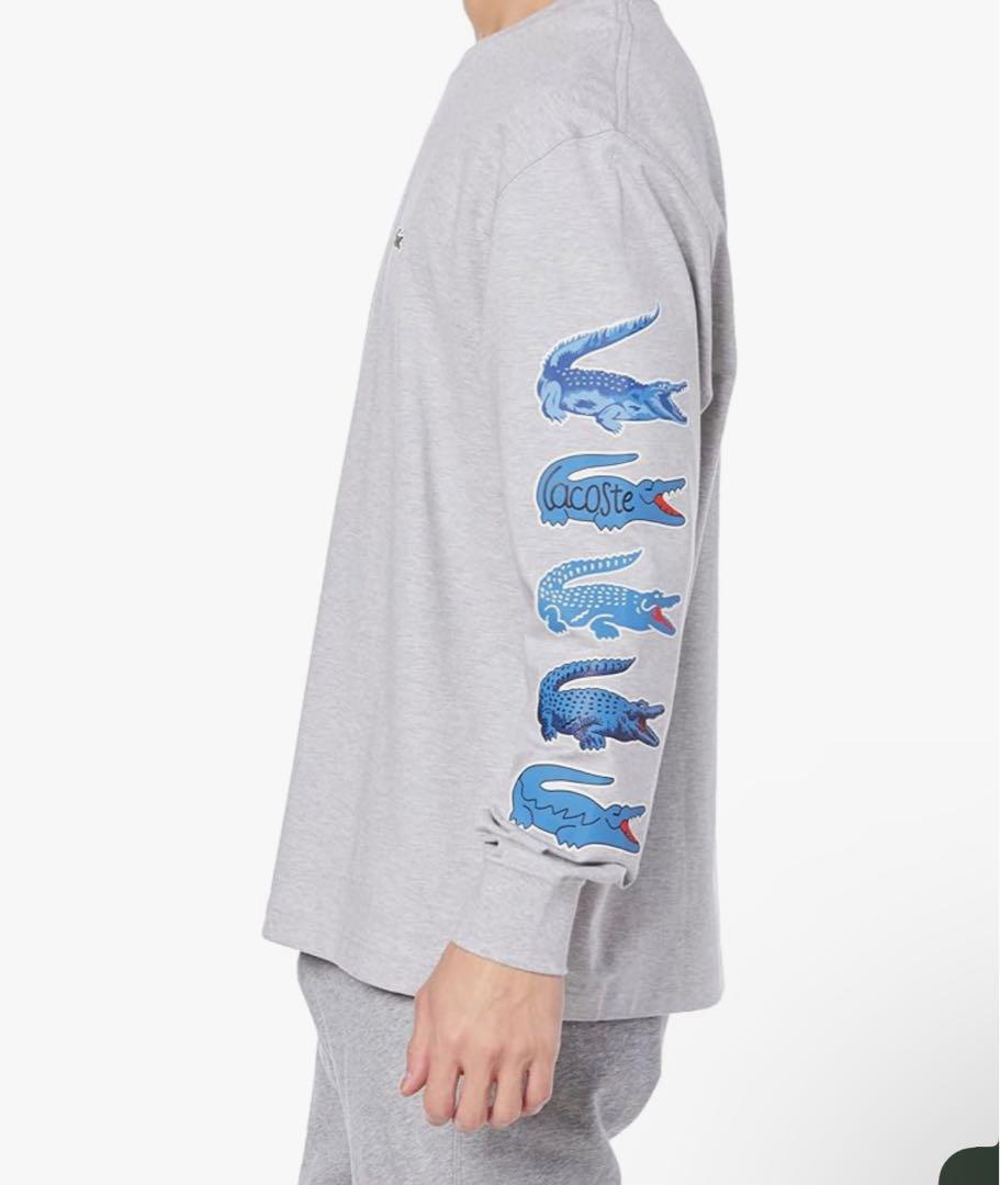 ラコステ タイムラインクロックスリーブプリント 長袖Tシャツ M（サイズ３）新品