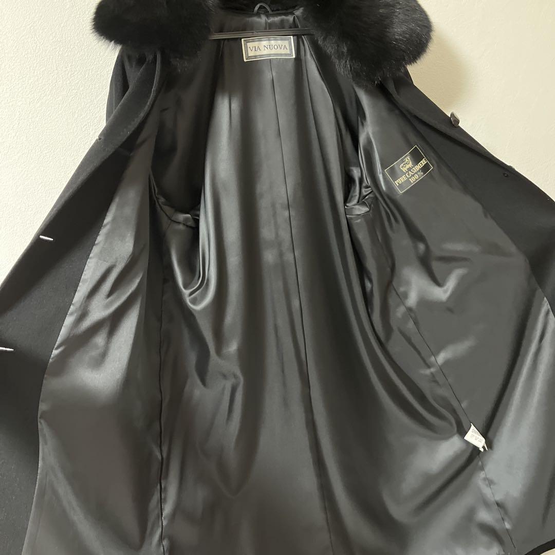 【新品未使用】VIA NUOVA 100%カシミヤロングコート