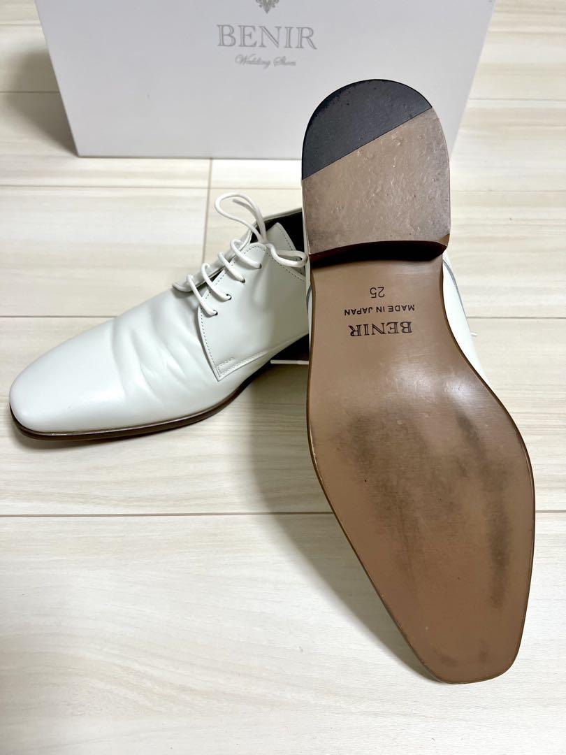 超美品25cm BENIR ホワイト ウエディングシューズ　結婚式　6cmヒール