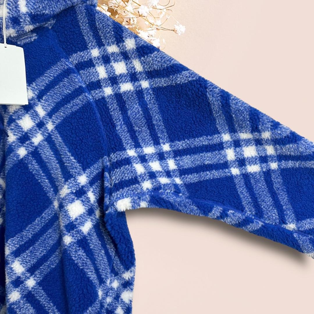 タグ付き☆新タグ☆BURBERRY チェック フリース フーディ ボア パーカー 画像8