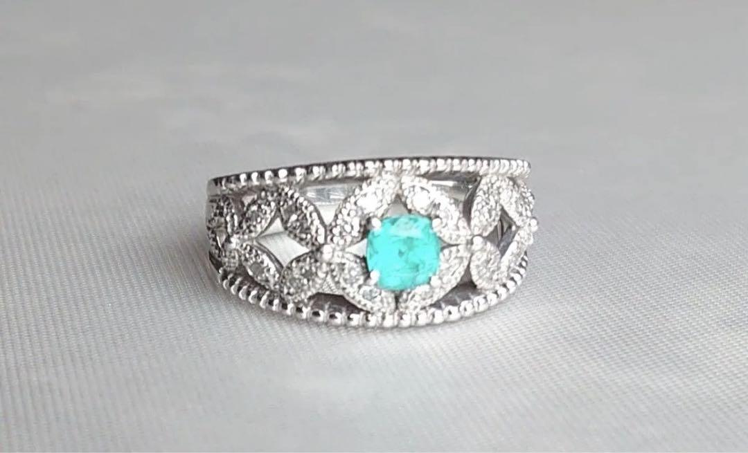 ラビット　パライバトルマリン0.326ct pt900 リング