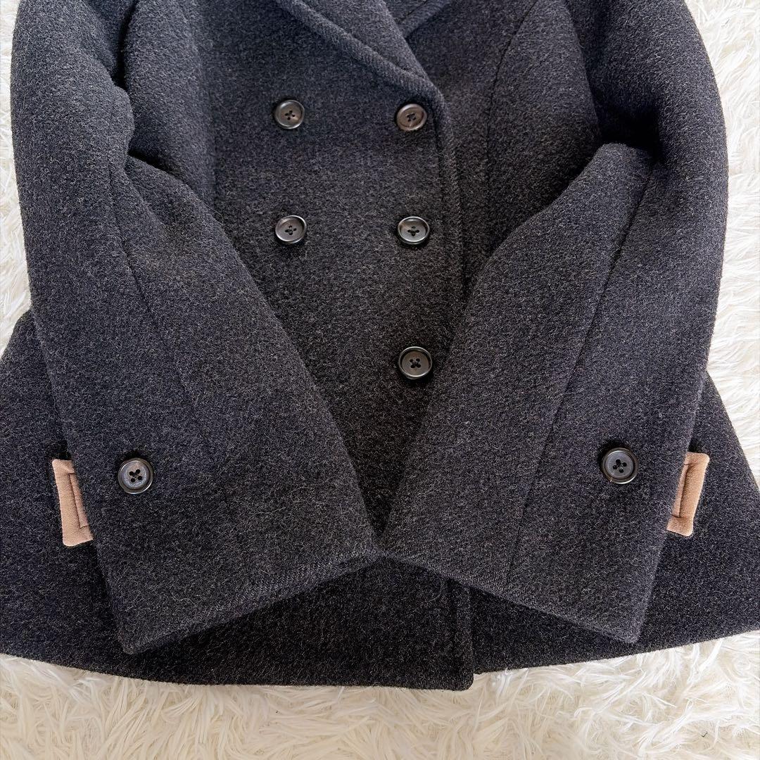 希少Lサイズ【マーガレットハウエル】カシミヤ混ウールピーコート ダブルブレスト 希少Lサイズ【マーガレットハウエル】カシミヤ混ウールピーコート ダブルブレスト