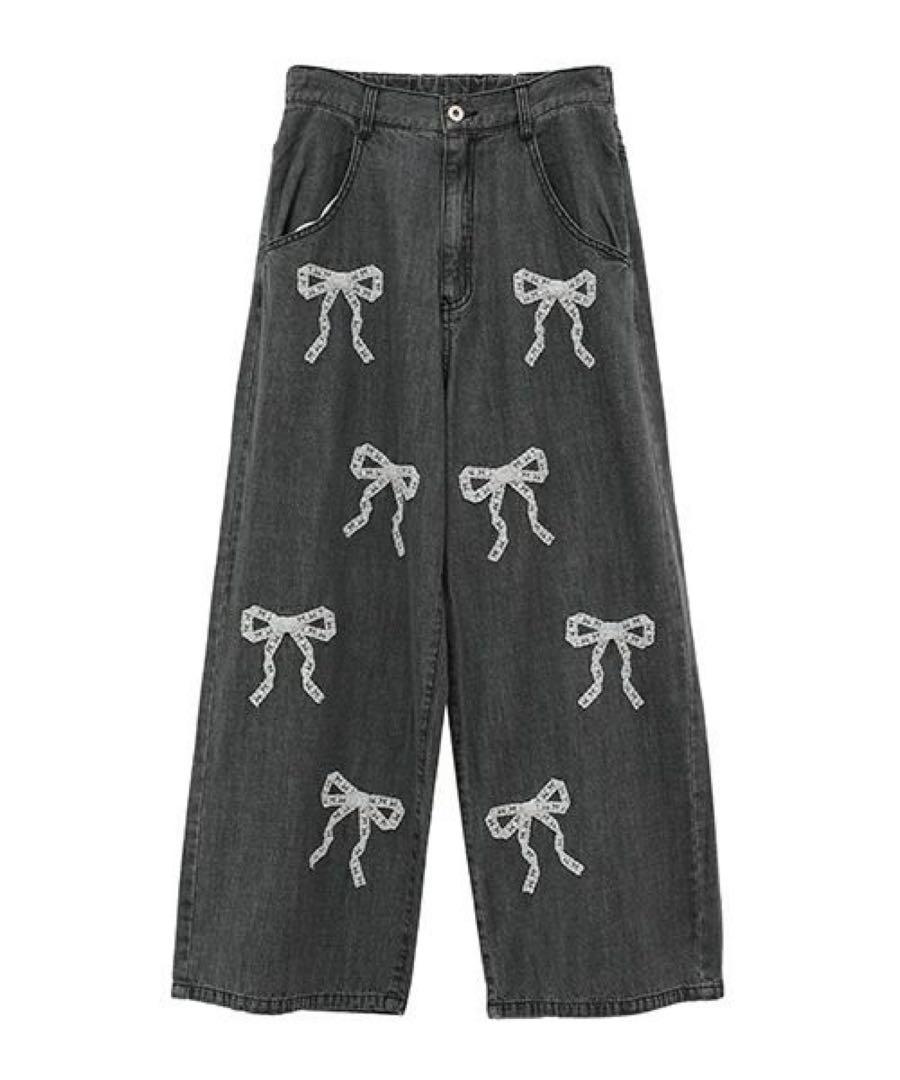 パンツ Candy Stripper LACY RIBBON DENIM PANTS
