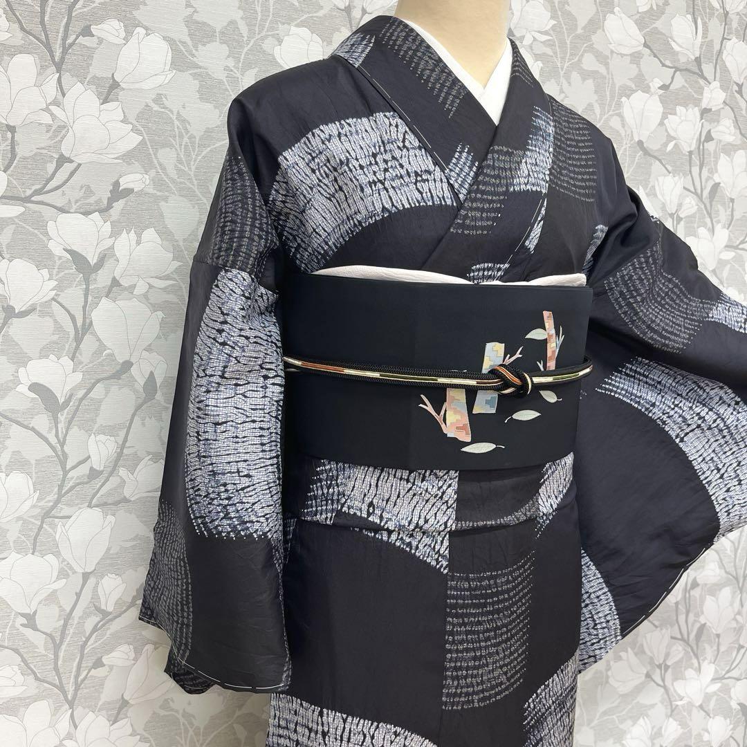 正絹 本場大島紬 絞り染め 幅広(未使用品)【三越】