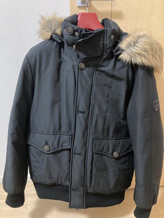 [美品］トミージーンズ ダウンジャケット S ロング丈 2way 黒 肉厚 高級 TOMMY HILFIGER ダウンジャケット