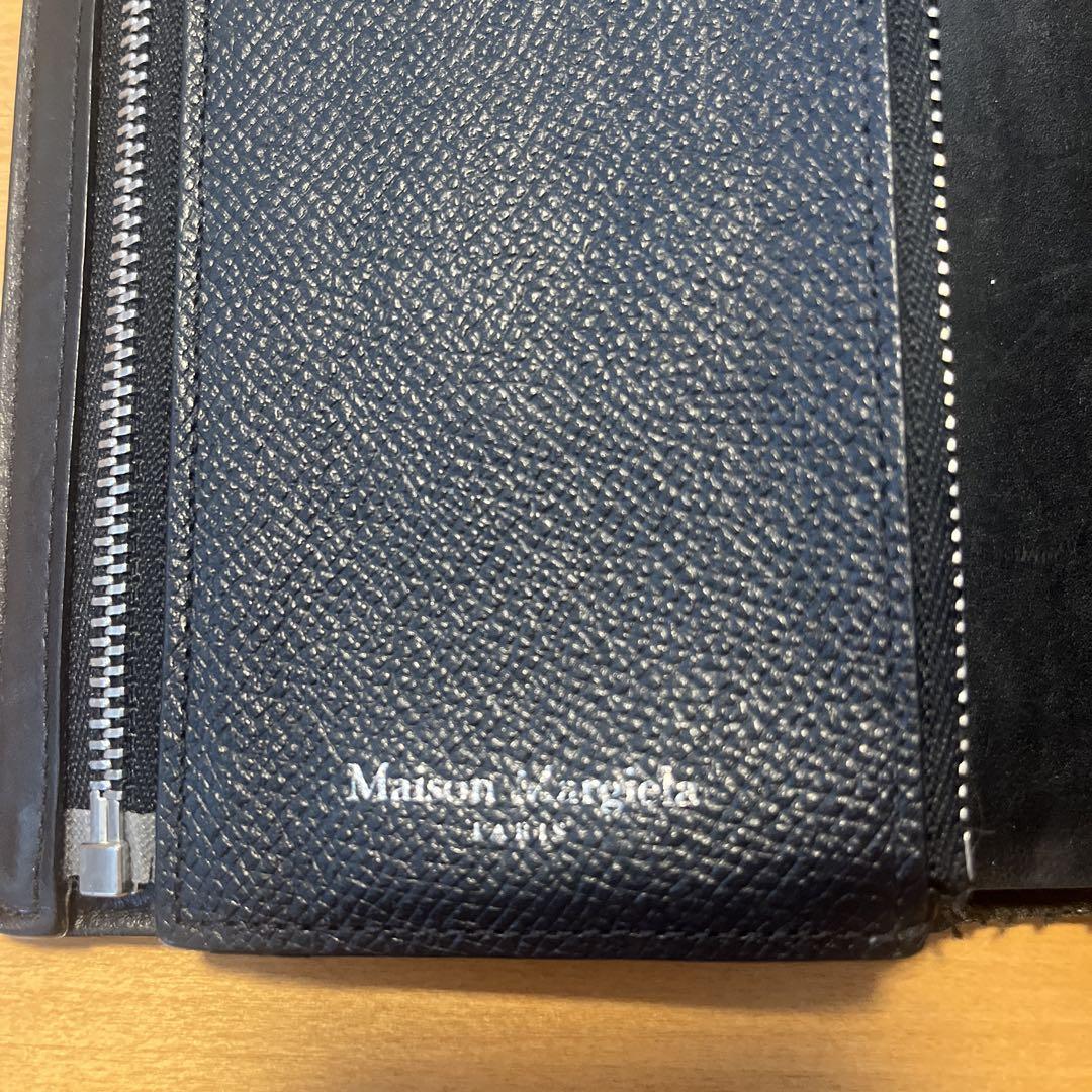 Maison Margiela ブラックレザー二つ折り財布