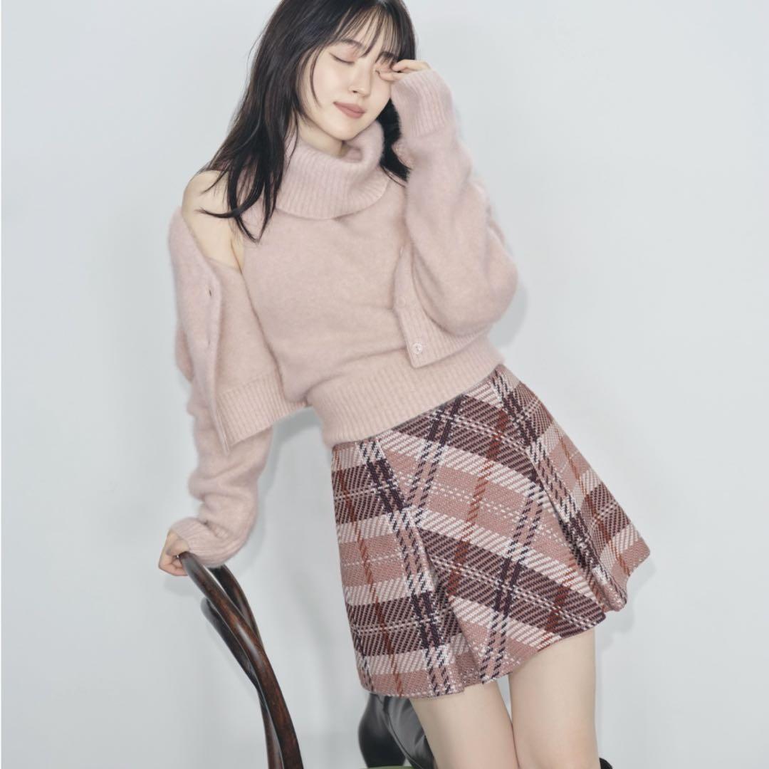 snidel ロービングチェックミニスカート　ピンク　0サイズ 新品 スナイデル ロービングチェックミニスカート 0サイズ PNK