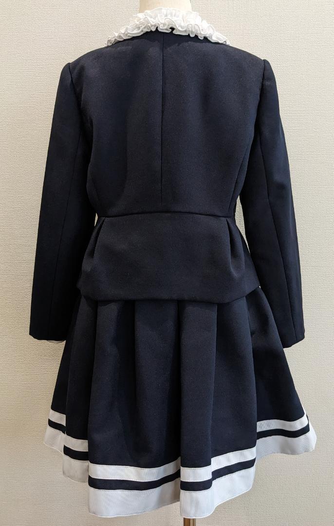 美品　ヒロミチナカノ フォーマル 130 女の子 ネイビー セットアップ 入学式